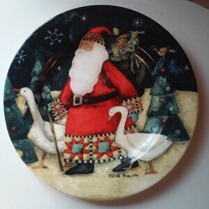 Holiday Home Plate Debi Hron 2005 DW & Microwave Safe 8 1/4"